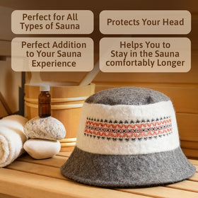 SHSH wool sauna hat care tips illustrate easy upkeep.