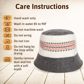 SHSH wool sauna hat in sauna setting emphasizes practical use.