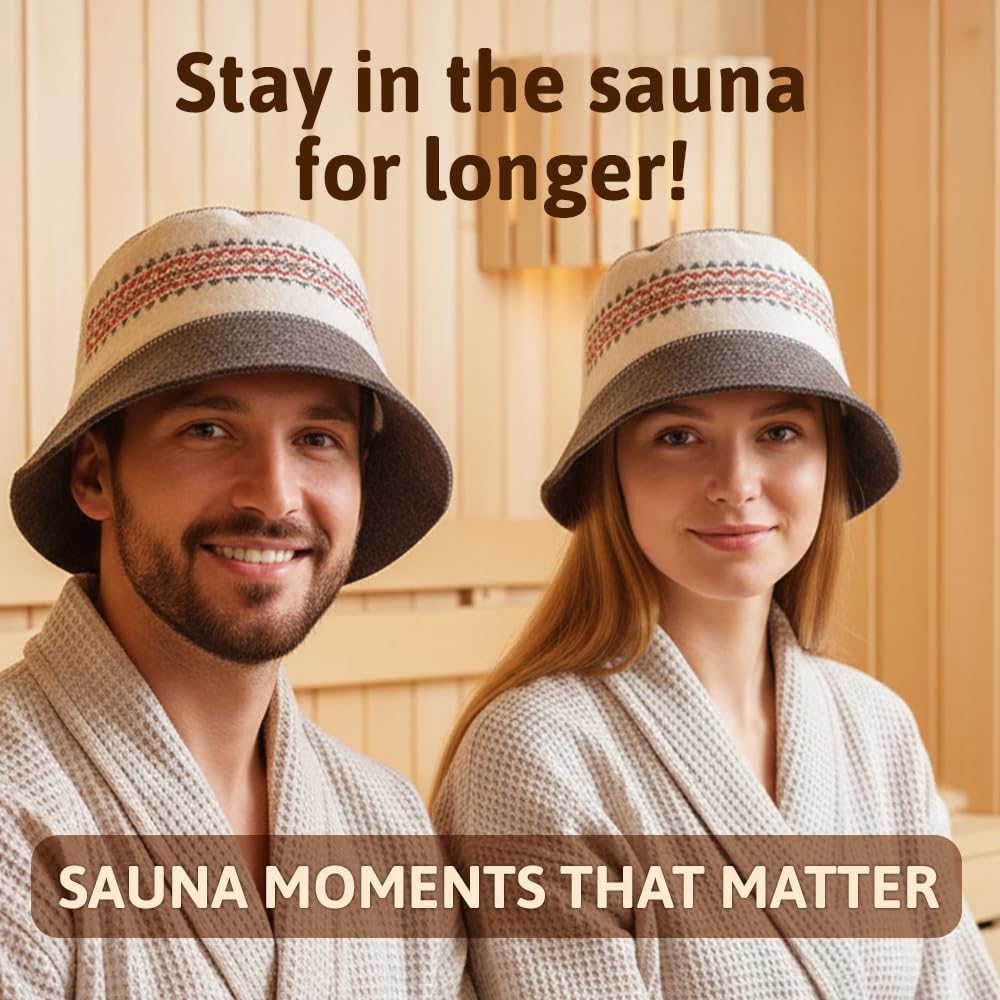 SHSH red-ornament Vyshyvanka detail adds cultural flair for sauna sessions.