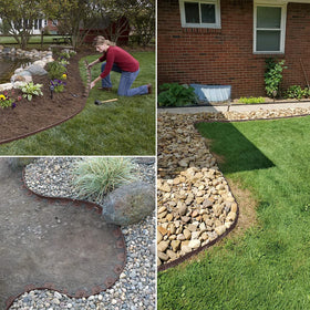 Shsyue brown edging installs easily to separate grass, beds, and pathways.