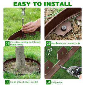 Shsyue flexible edging material adapts to curves, slopes, and yard contours.