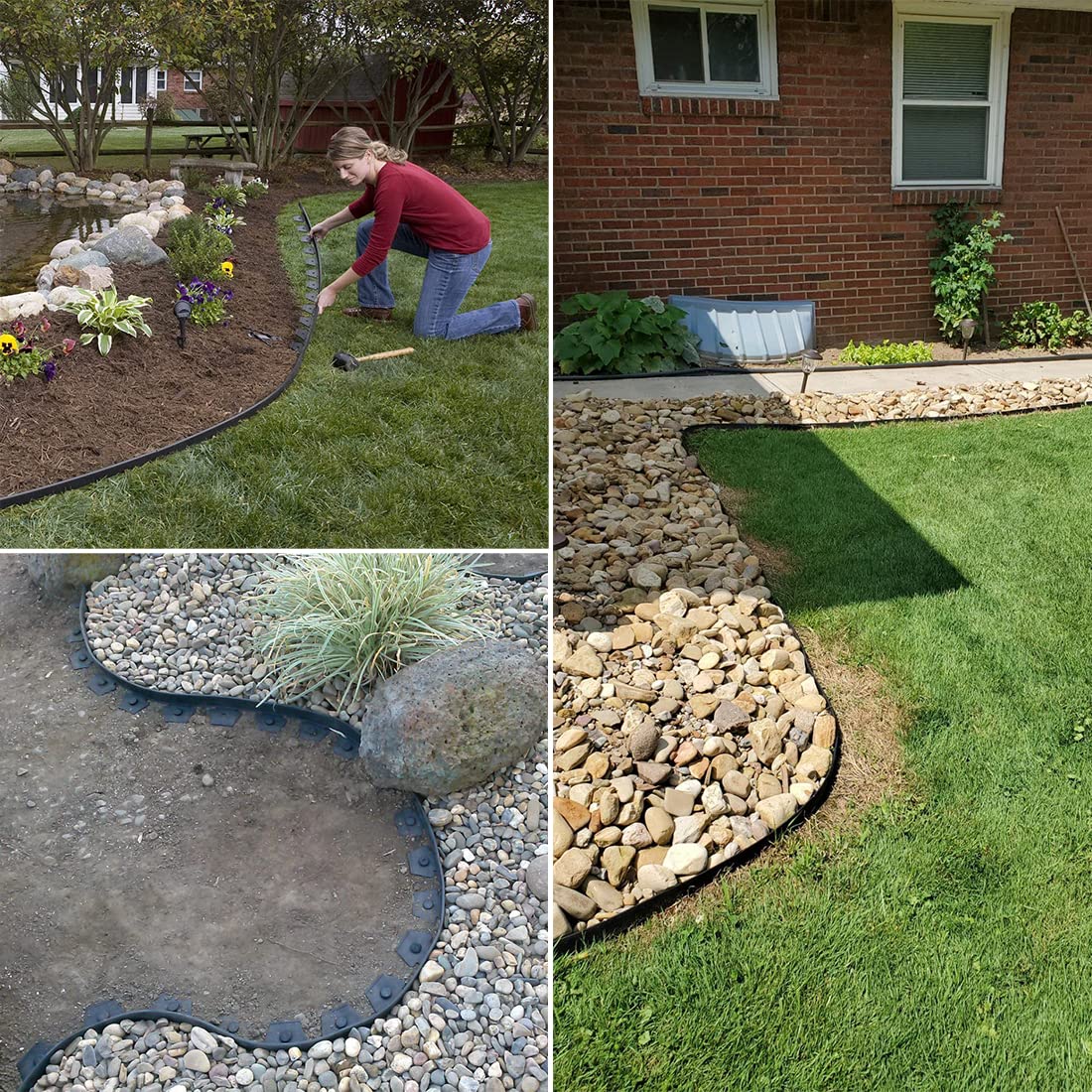 SHSYUE garden border installation shows easy setup without digging.