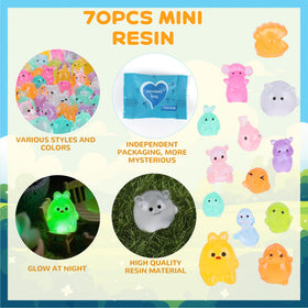 ShtNeeg glow-in-the-dark resin animals illuminate shelves after sunset