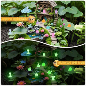 ShtNeeg mini resin animals for fairy gardens brighten rooms at dusk.