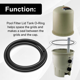 Shuisen Quad DE 60 O-ring helps maintain seal in Quad D.E. filter tanks.