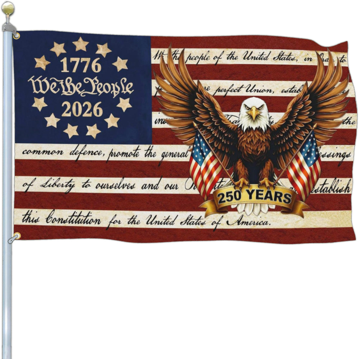 Shuitouk 250th anniversary flag, 3x5 ft, ideal for outdoor patriotic display.