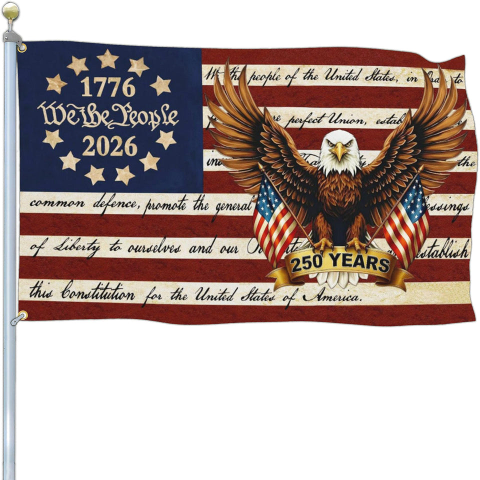 Shuitouk 250th anniversary flag, 3x5 ft, ideal for outdoor patriotic display.