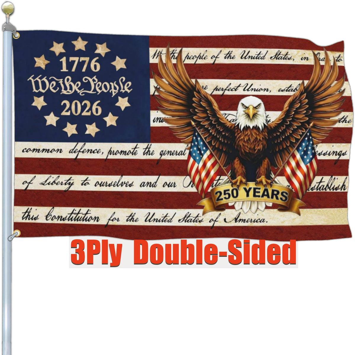 Shuitouk 250th anniversary flag front view for prominent home display