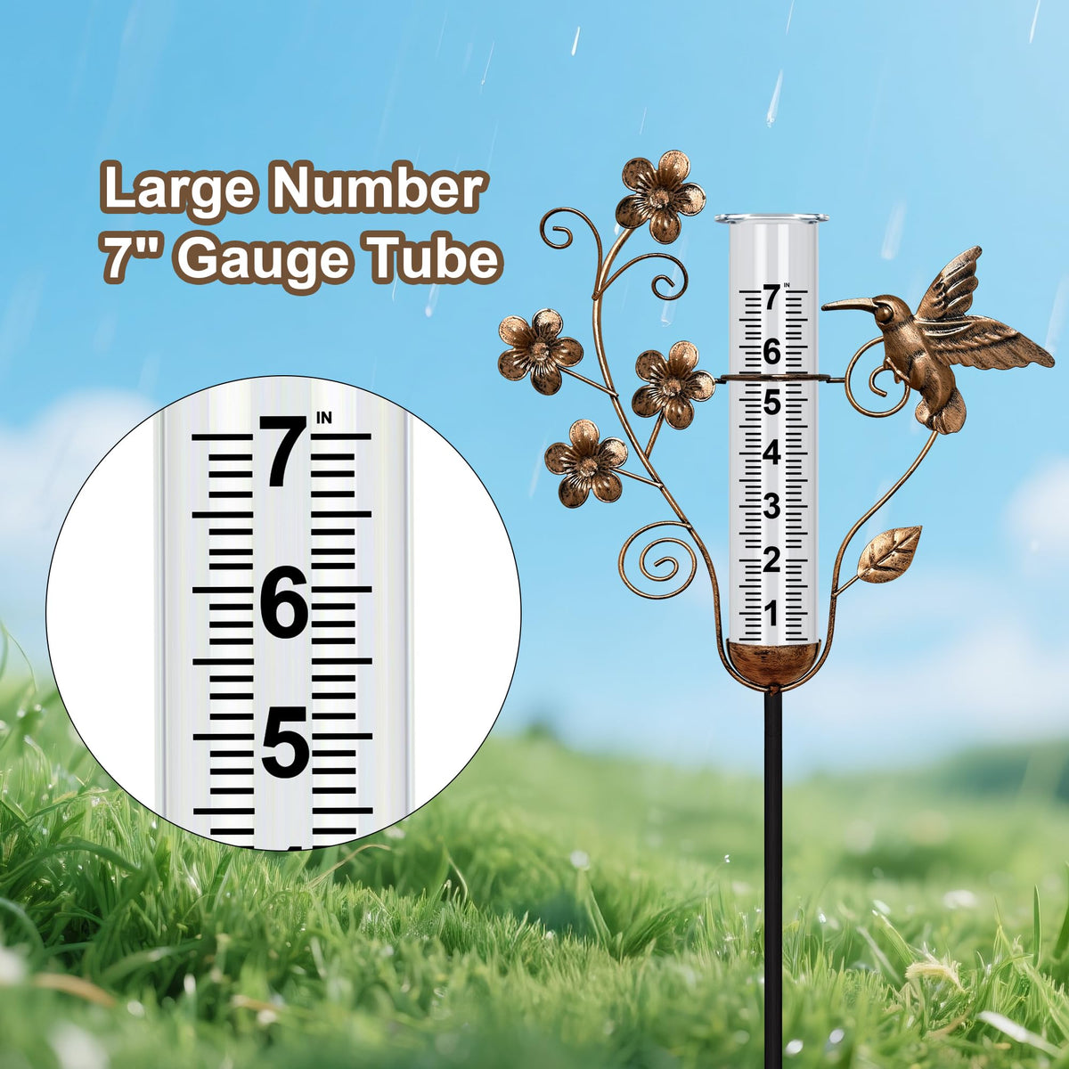 Shumi Rain Gauge with anti-freeze acrylic tube stays clear in cold weather for reliable readings.