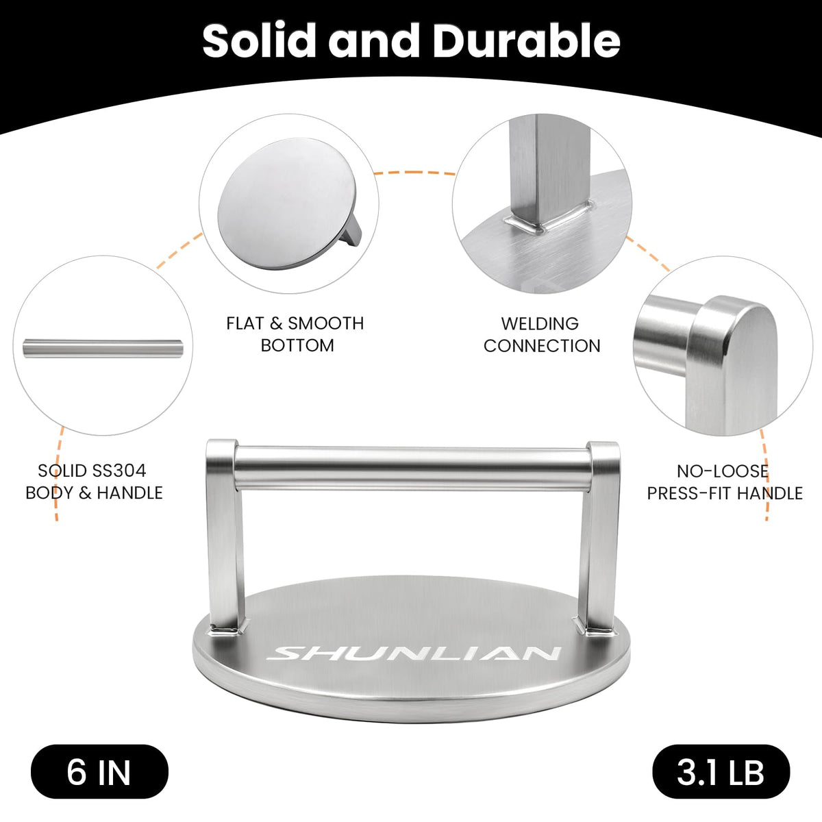 Shunlian Smash Burger Press on a griddle for versatile cooking