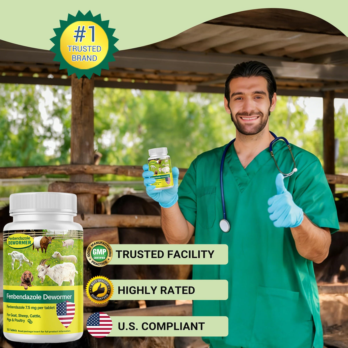 Tablets in hand: SHUNNIUB fenbendazole convenient for routine management.