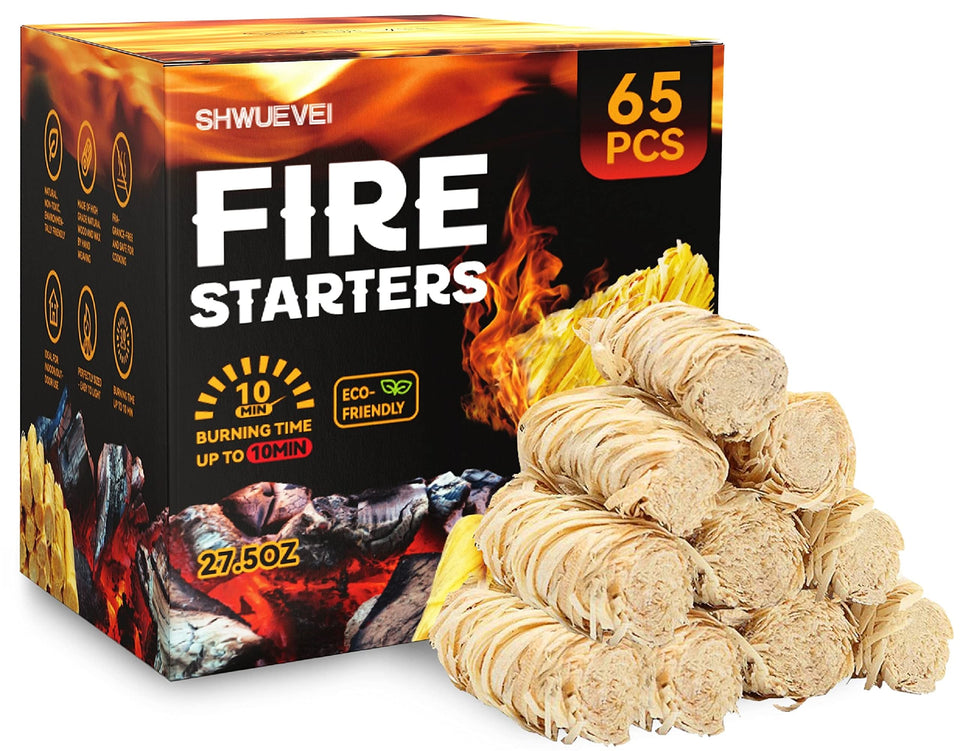 Shwuevei fire starter pack with wood sticks for quick, odorless lighting.
