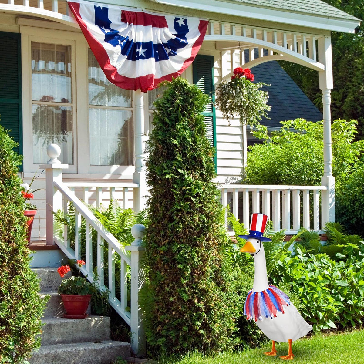 Shyyween patriotic lawn goose outfit fits 23 inch geese.