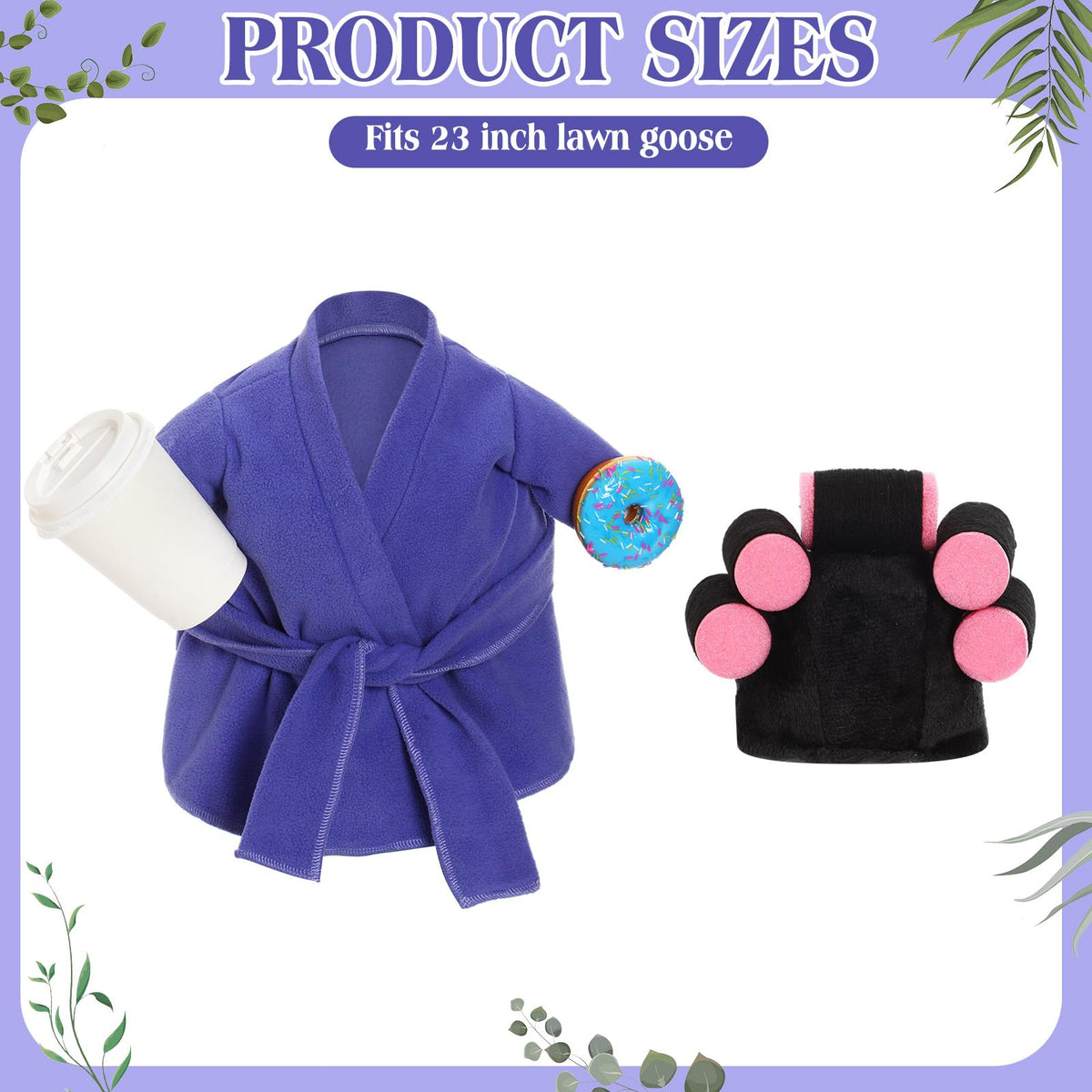 Shyyween goose outfit with coffee cup adds whimsical yard charm.