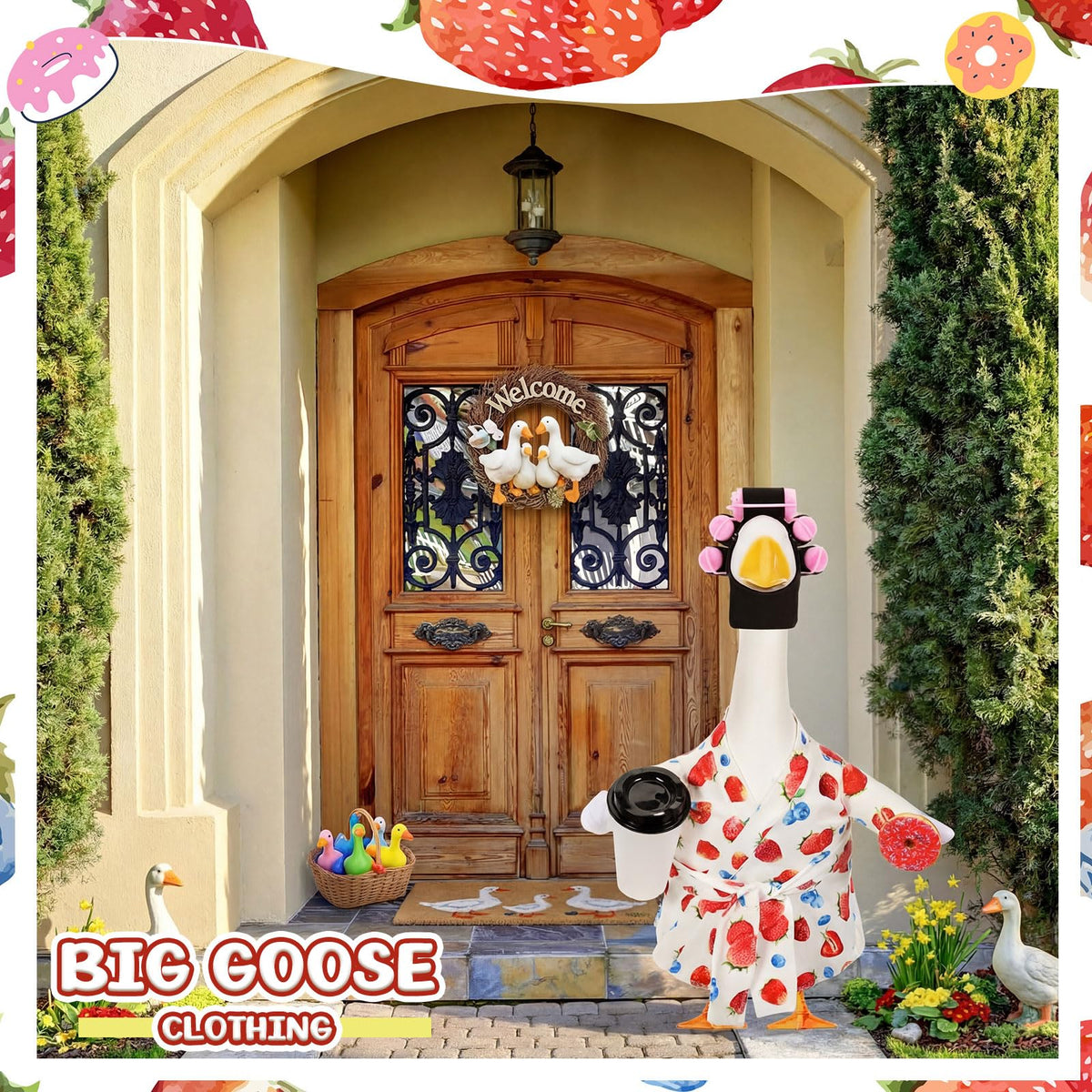 Shyyween Lady Goose Outfit curling headpiece creates a casual, cheerful vibe for outdoor geese.