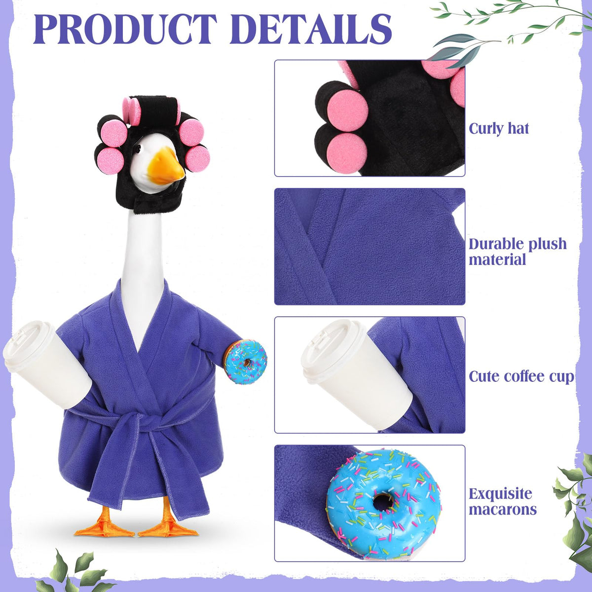 Shyyween donut accessory paired with bathrobe on statue.
