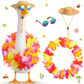 Shyyween goose outfit with straw hat boosts curb appeal for outdoor decor