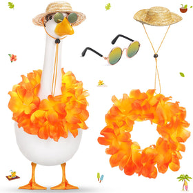 Shyyween summer goose outfit with straw hat enhances curb appeal on lawn geese.