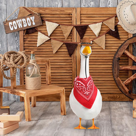 Shyyween western cowboy goose outfit for a 17in goose adds charm to the yard.