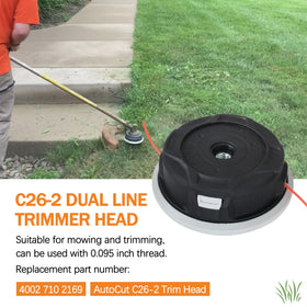 Sialvnd C26-2 trimmer head with quick, tool-free installation.
