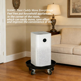 SIAMO two-pack rolling plant caddies for multiple planters.
