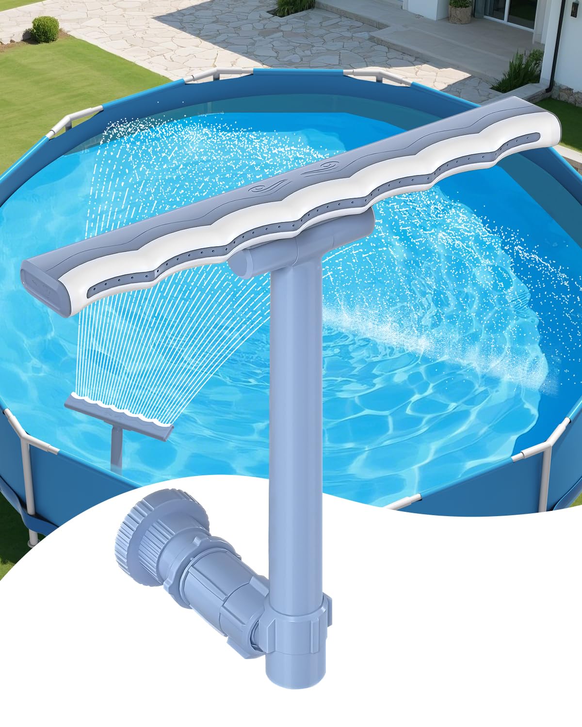 Sibada pool fountain with 360-degree waterfall for immersive display.