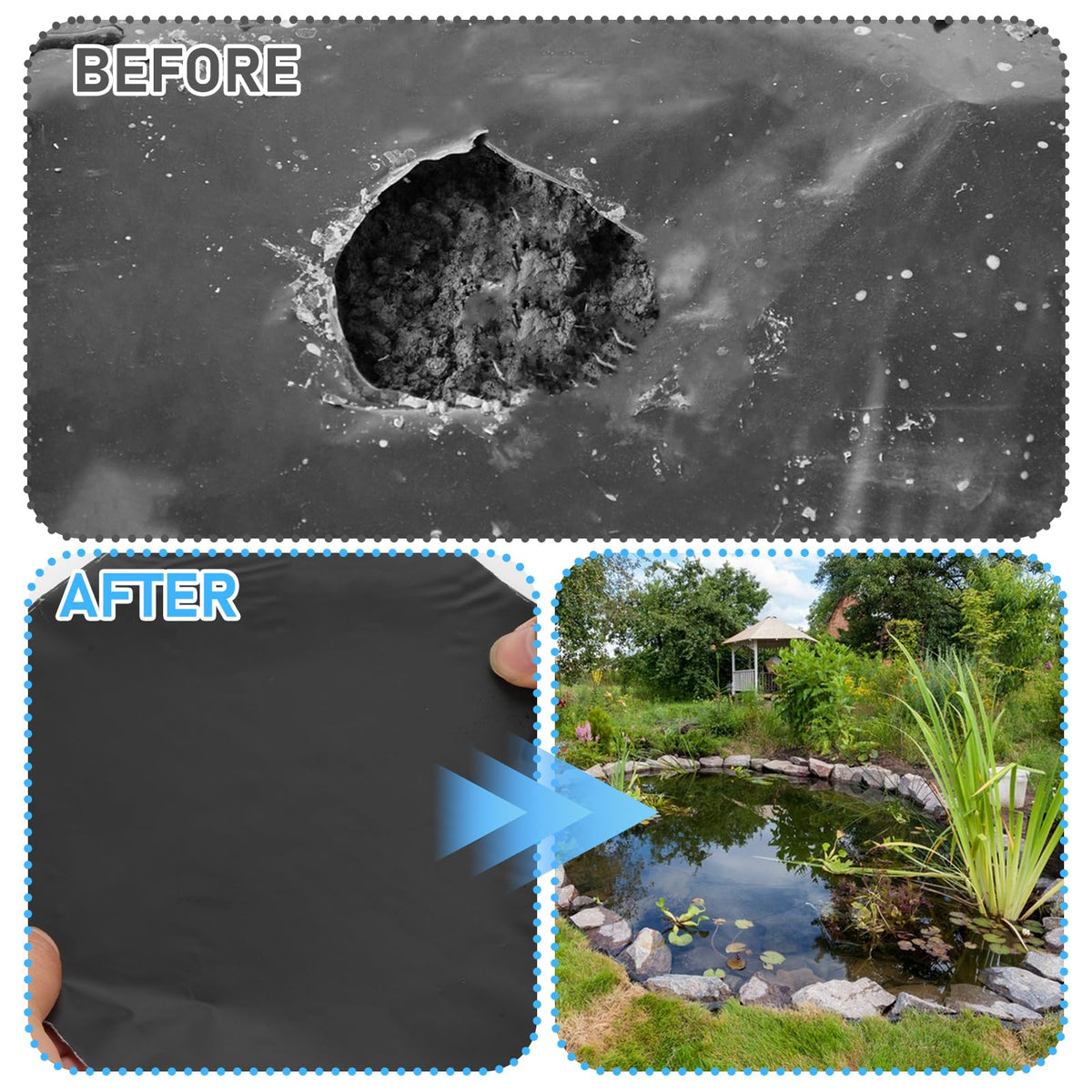 Sibosen EPDM liner repair kit for DIY pond projects and water features