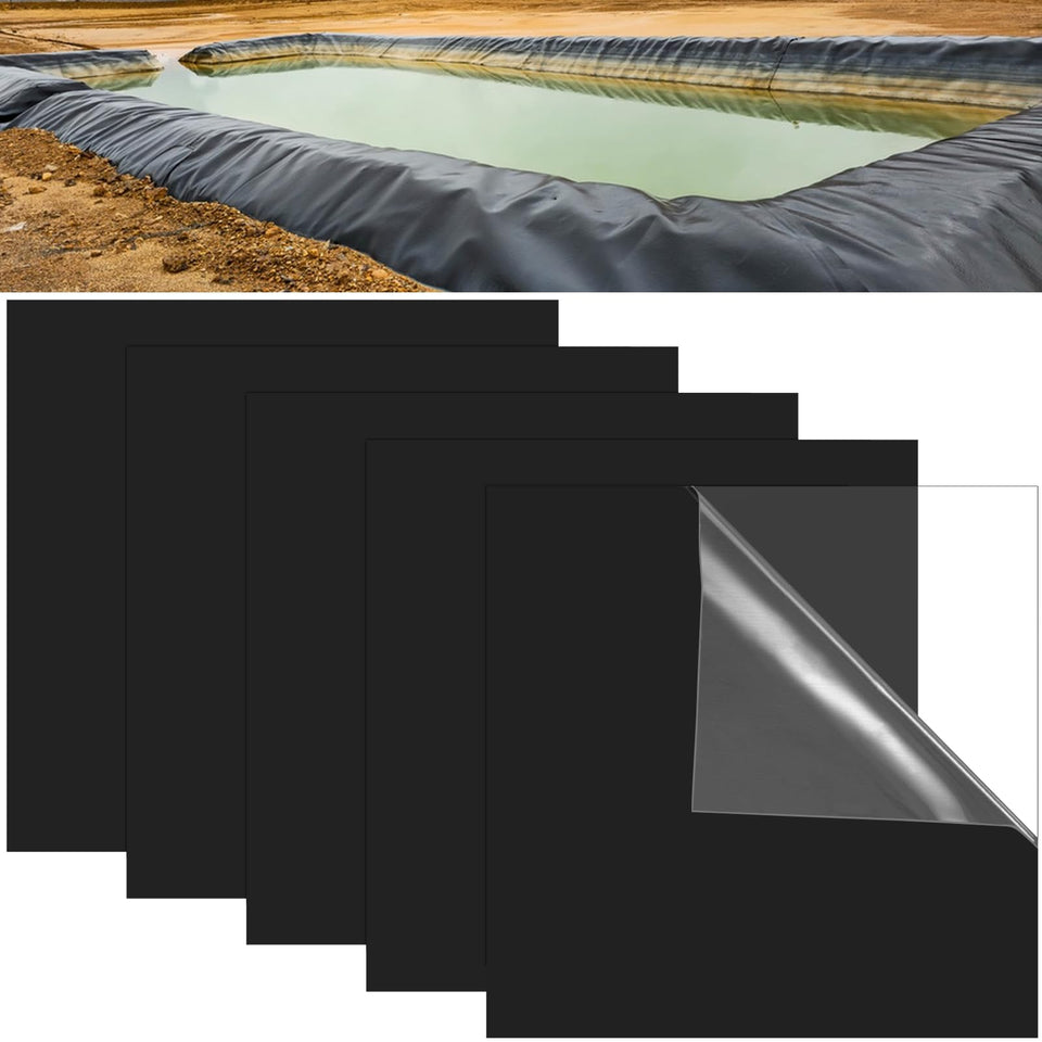 Sibosen 12x12 black pond patch ready for quick leak repair in outdoor ponds