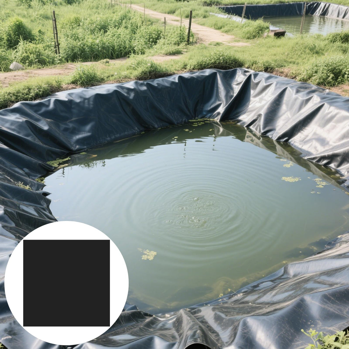 Sibosen waterproof seal patch sealing a pond liner against leaks