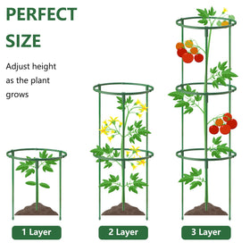 SIBRANT stackable 3-tier garden support stabilizes taller plants