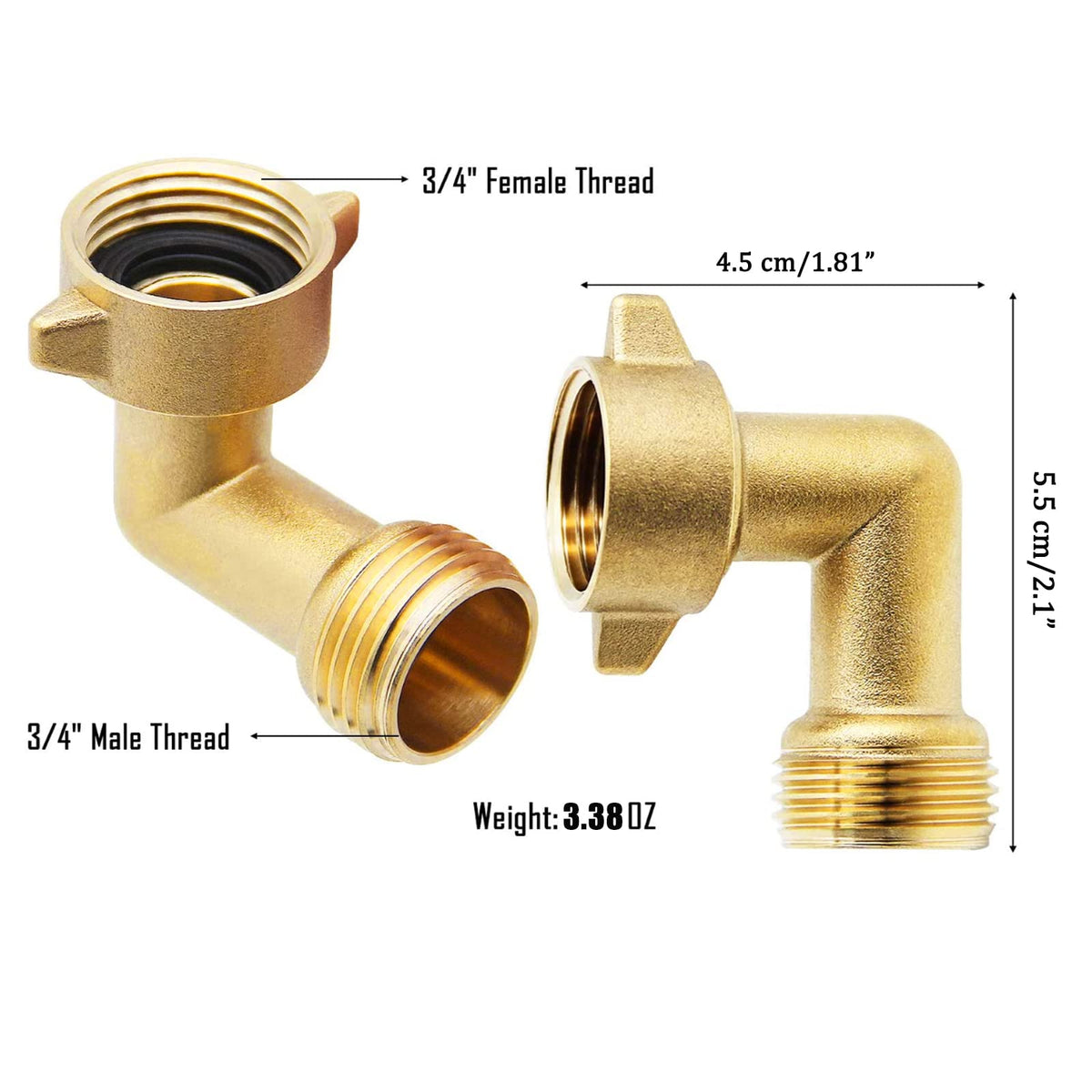 SICILAMIU durable hose elbow with included washers helps prevent leaks.