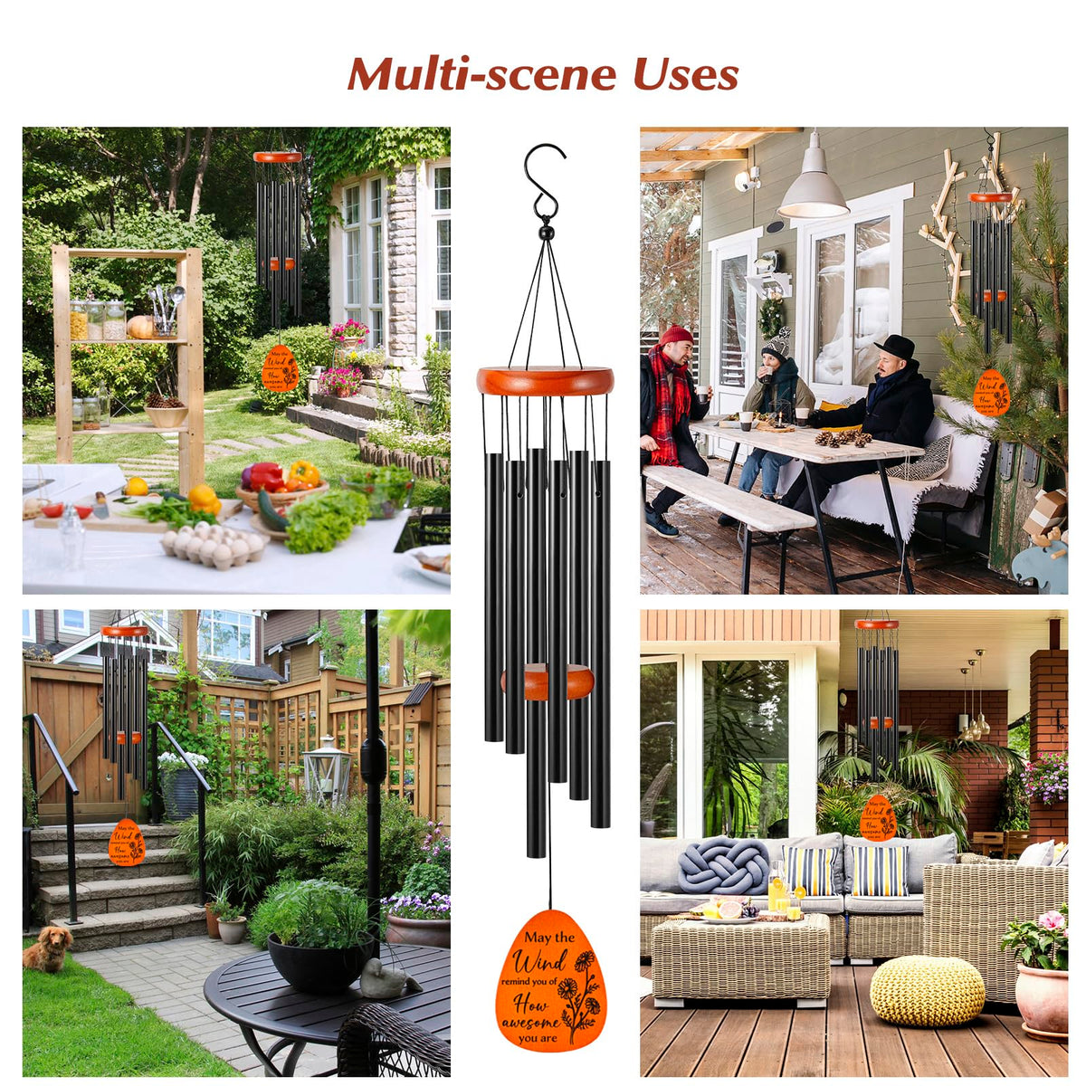 SIDATYSTAR Wind Chime is weatherproof and ready for outdoor display.