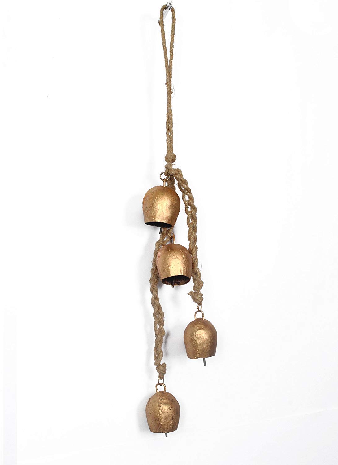 Siddhivinayak Overseas iron wrought bell chime with four bells for porch ambiance.
