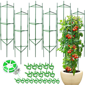 Sidefusi tomato cage 6-pack assembled for tall tomato plants and strong vertical support.