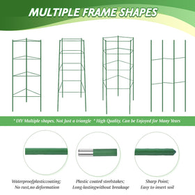 Sidefusi green-coated tomato cage blends with garden and resists rust over time.
