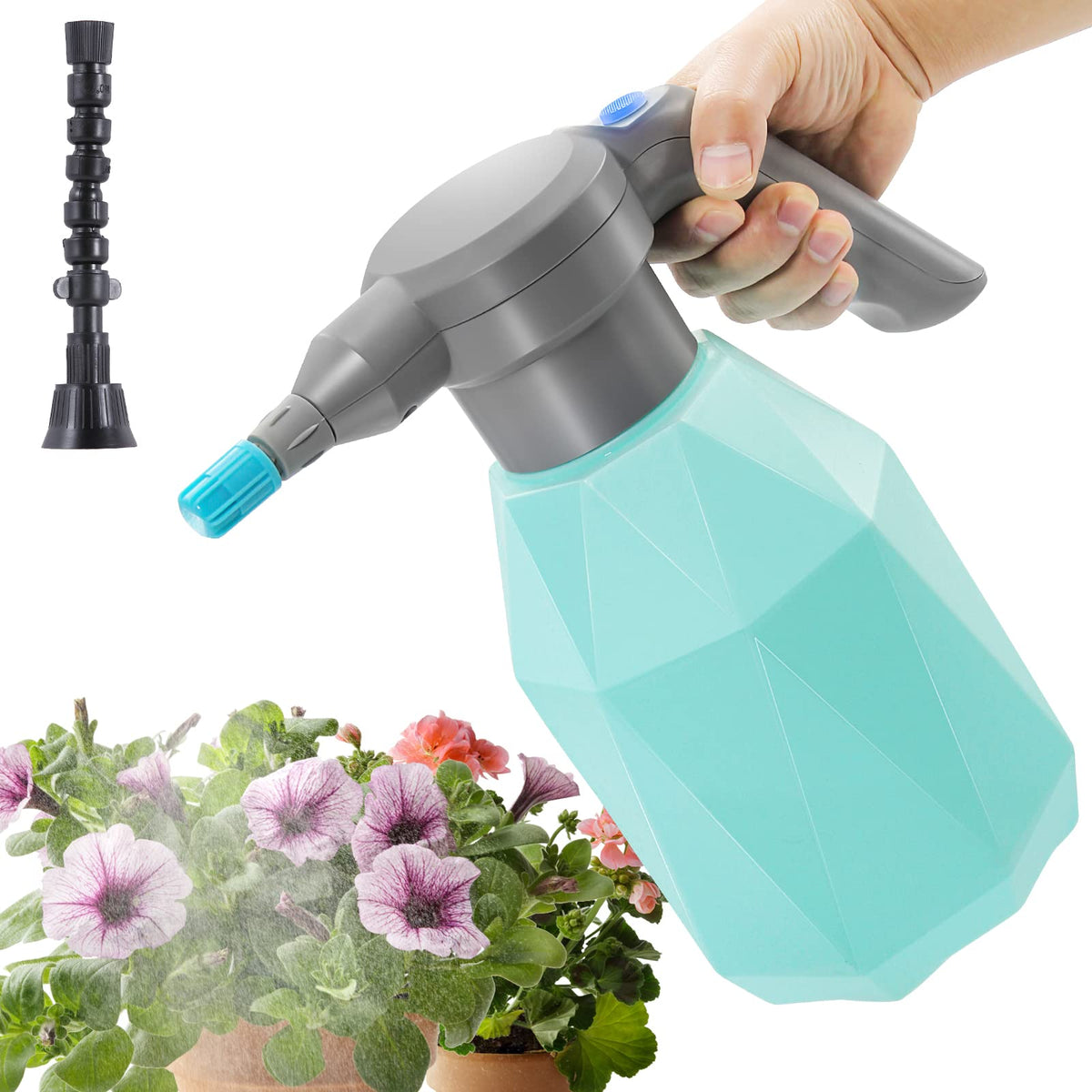 SideKing 2L extended nozzle with 360-degree rotation for precise watering.