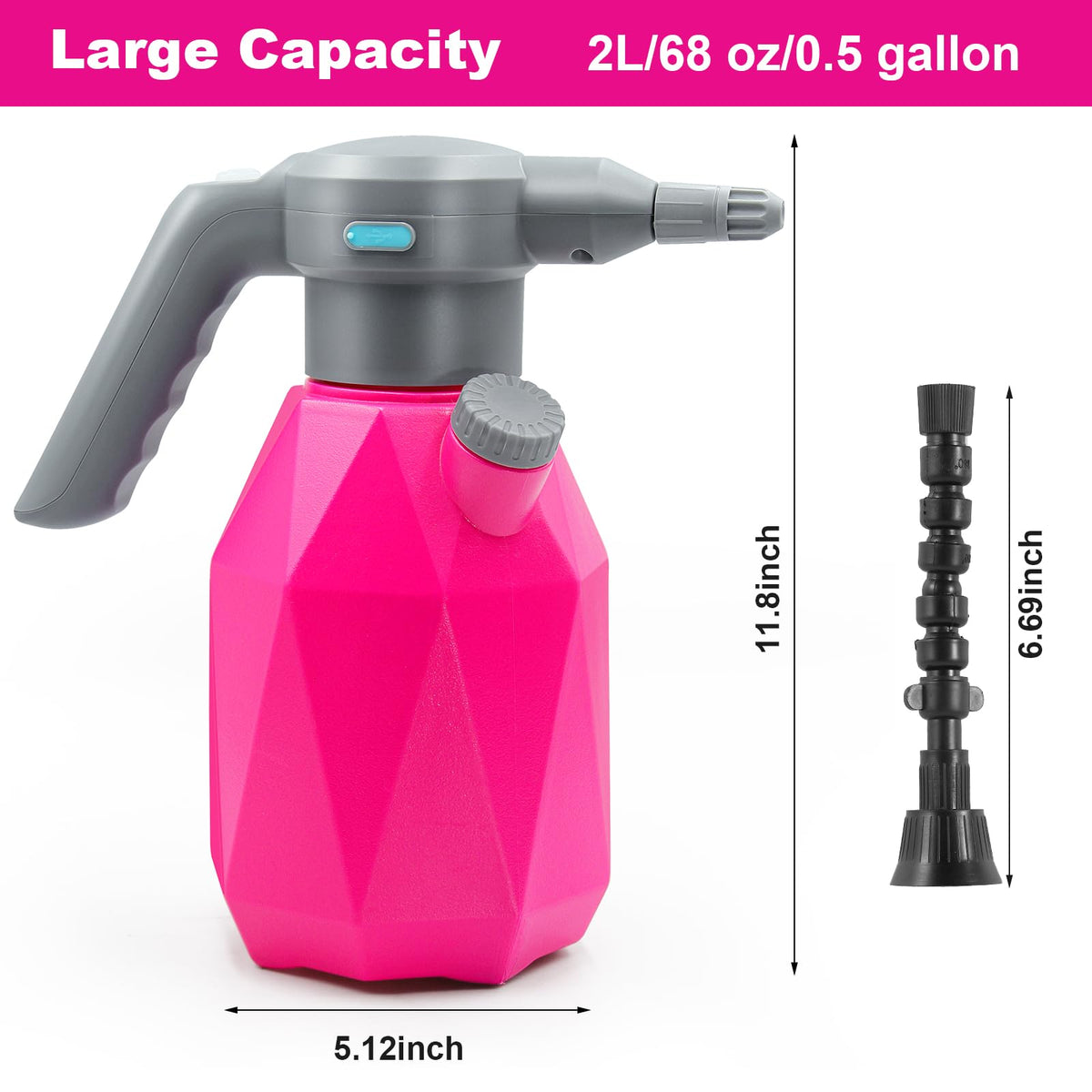 SideKing 360-degree rotating extended nozzle reaches hard-to-access plants.