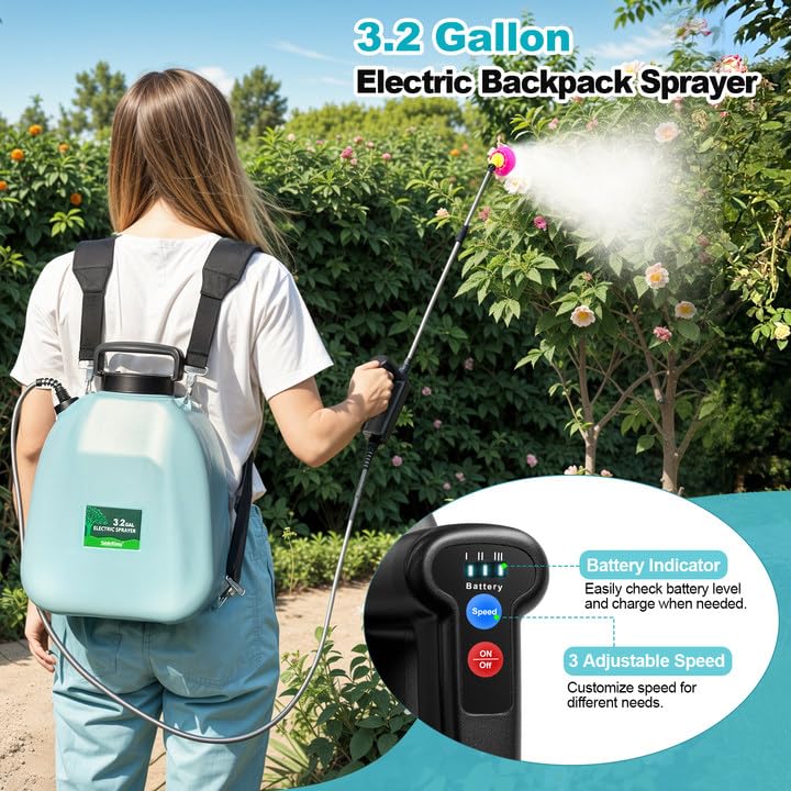 SideKing 40-inch telescopic wand extends reach to tall shrubs.