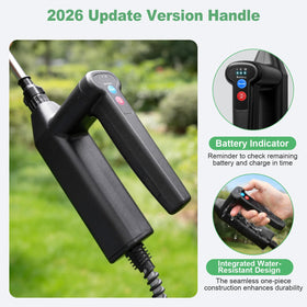 SideKing battery indicator on the handle helps plan spraying sessions