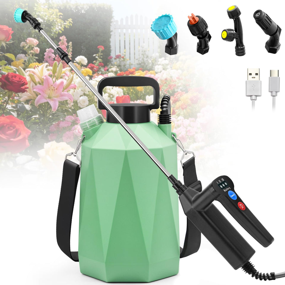 SideKing battery-powered sprayer front view showcases compact lawn care efficiency.