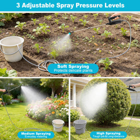 SideKing electric sprayer wand with jet spray for outdoor weed control.