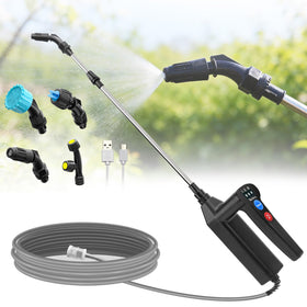 SideKing electric sprayer wand with mist nozzle for gentle indoor seedling care.