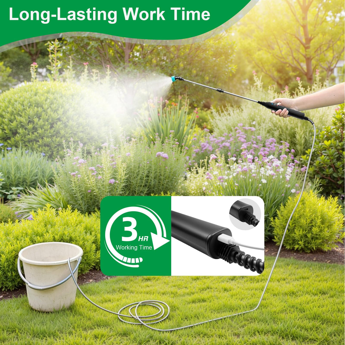 SideKing ergonomic anti-slip grip reduces fatigue during long spraying sessions