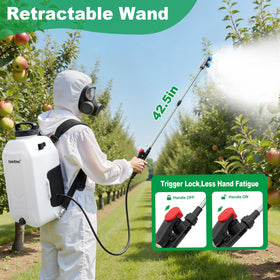 Ergonomic padded straps and back panel on SideKing sprayer for comfort.