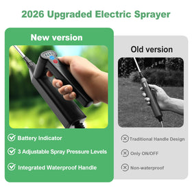 SideKing sprayer features LED battery indicator for quick power checks.
