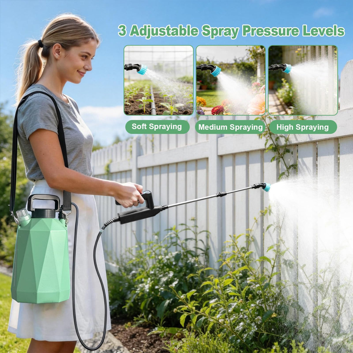 SideKing sprayer with telescopic wand extended for hard-to-reach branches and precise application.