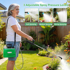 SideKing telescopic wand extended to reach high branches during spraying