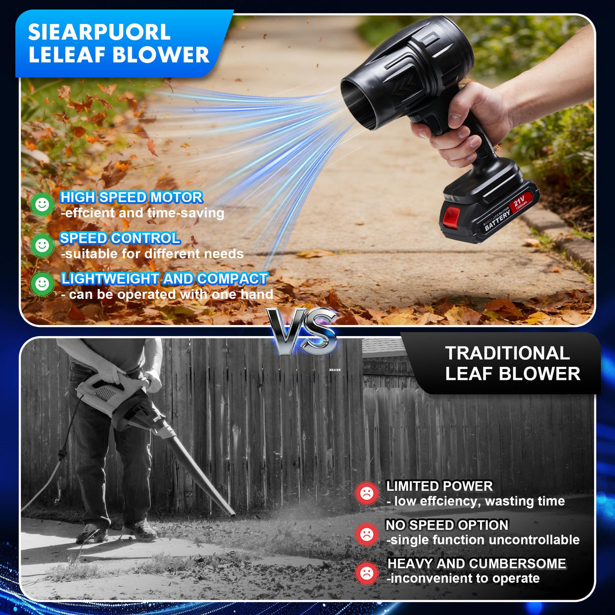 SIEARPUORL ultra-lightweight design supports comfortable one-handed use.