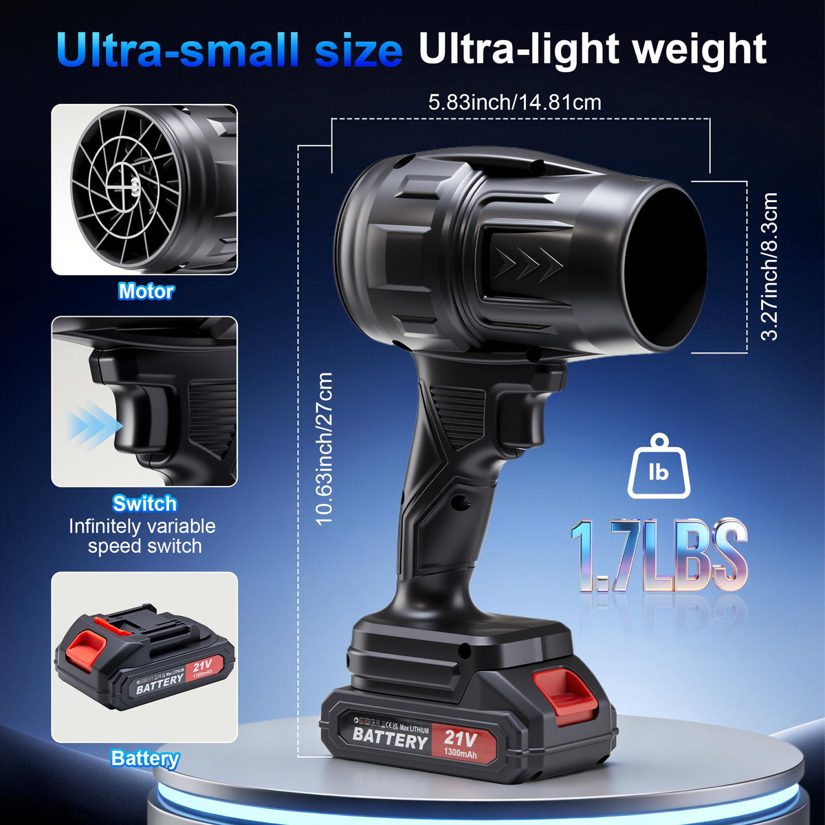 SIEARPUORL wide-flow nozzle enables quick, efficient airflow on patios and decks.