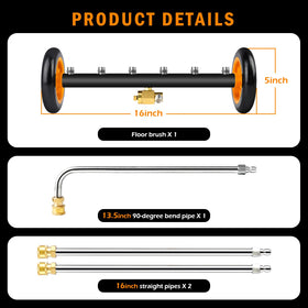 Siebwin quick-connect extension wands enable easy access to tight spots.